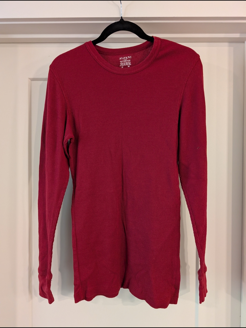 Alfani Red Waffle-Knit Crewneck Top